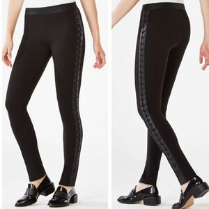 BCBG Black Jaims Lace-Up Ponte Legging XS